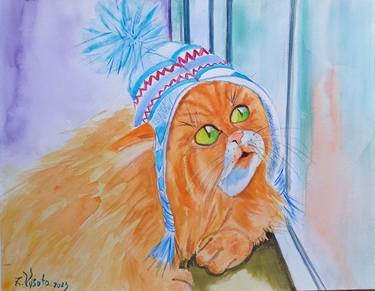 Print of Cats Paintings by Zinaida Vysota Dacenko