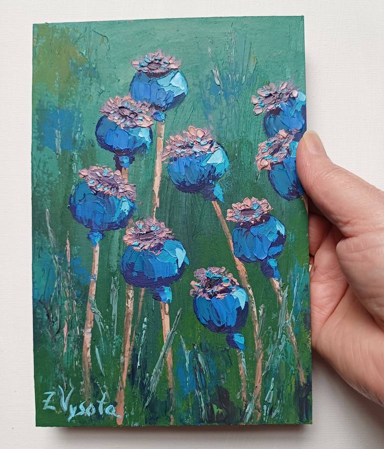 Original Art Deco Floral Painting by Zinaida Vysota Dacenko