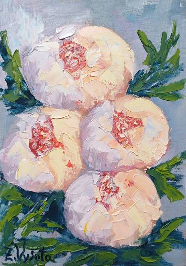 Wainting for the Dawn Peonies Oil Painting thumb