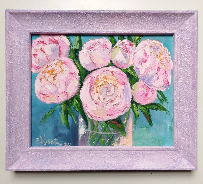 Original Art Deco Floral Painting by Zinaida Vysota Dacenko