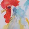 Rooster watercolor.