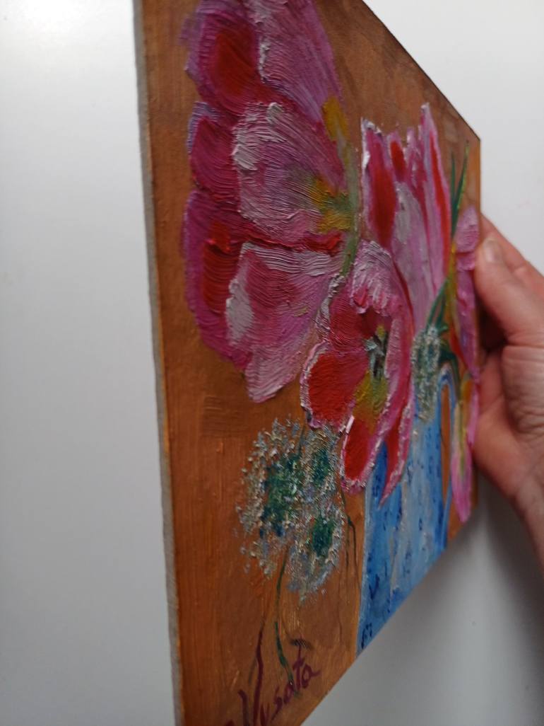 Original Art Deco Floral Painting by Zinaida Vysota Dacenko