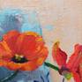 Red tulips oil painting.