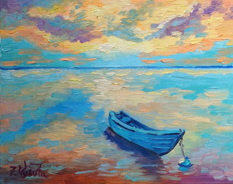 Print of Art Deco Seascape Paintings by Zinaida Vysota Dacenko