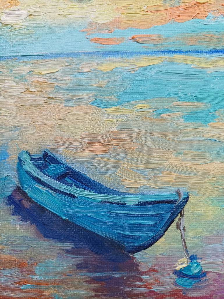 Original Art Deco Seascape Painting by Zinaida Vysota Dacenko