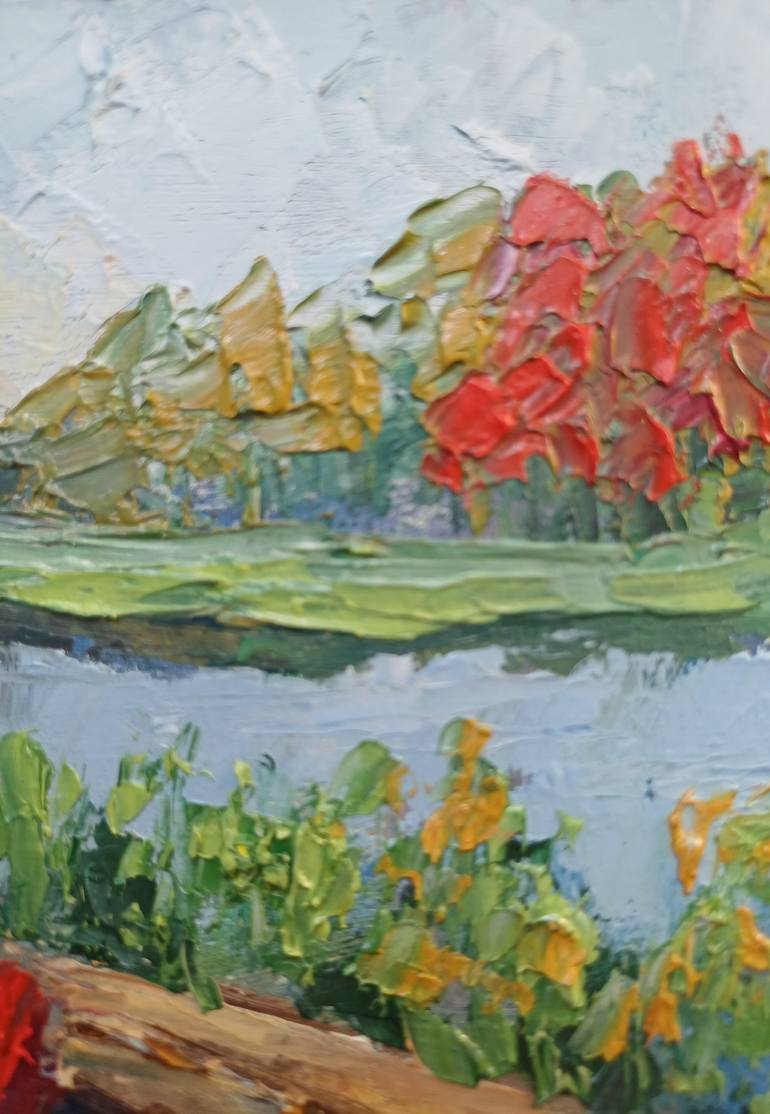 Original Art Deco Boat Painting by Zinaida Vysota Dacenko