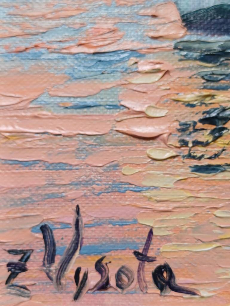 Original Art Deco Boat Painting by Zinaida Vysota Dacenko