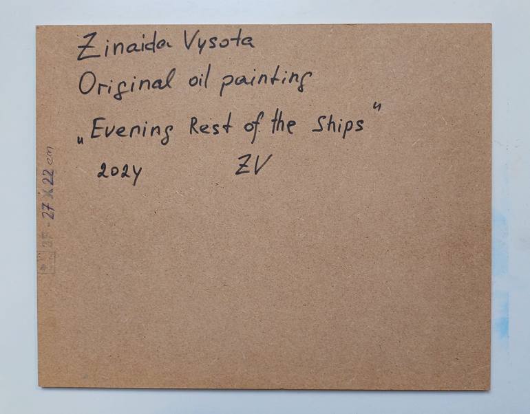 Original Art Deco Boat Painting by Zinaida Vysota Dacenko