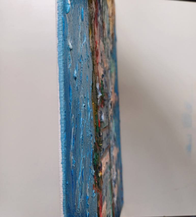 Original Abstract Expressionism Beach Painting by Zinaida Vysota Dacenko