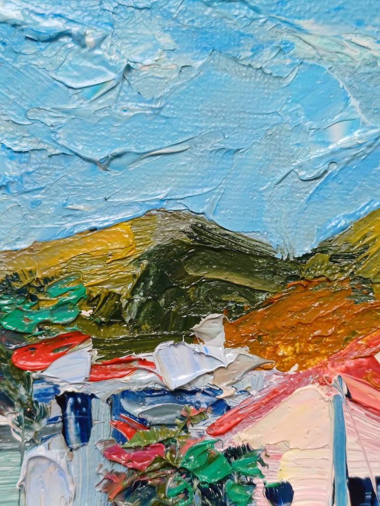 Original Abstract Expressionism Beach Painting by Zinaida Vysota Dacenko