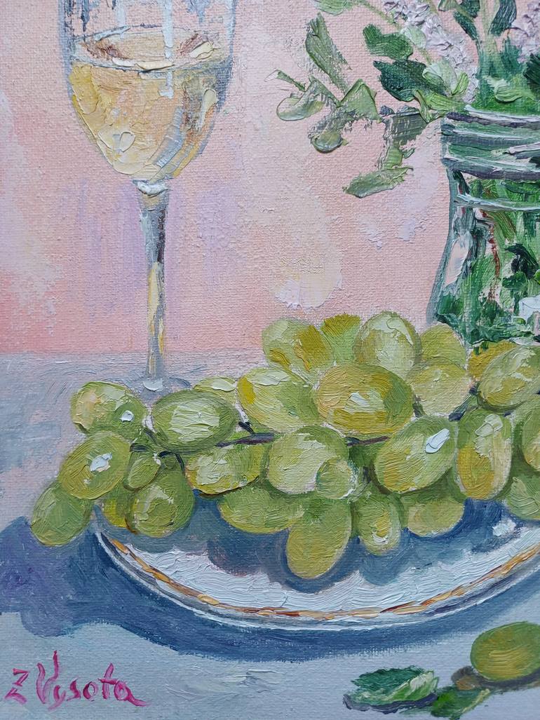 Original Art Deco Floral Painting by Zinaida Vysota Dacenko