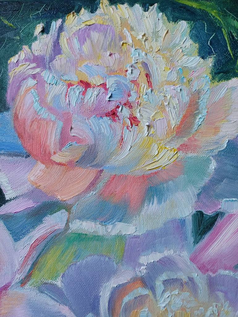Original Art Deco Floral Painting by Zinaida Vysota Dacenko