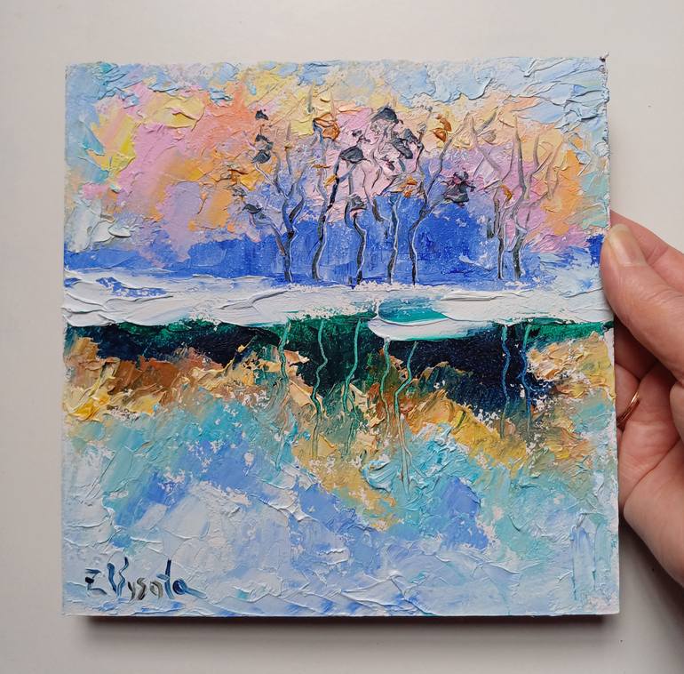 Original Abstract Landscape Painting by Zinaida Vysota Dacenko