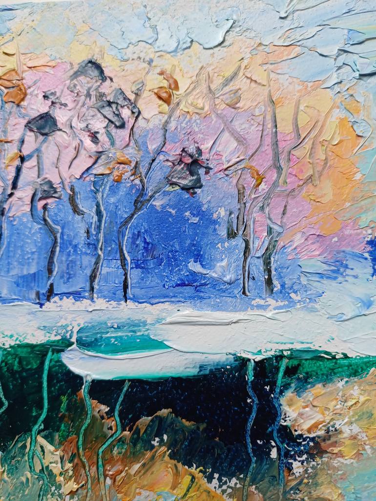 Original Abstract Landscape Painting by Zinaida Vysota Dacenko