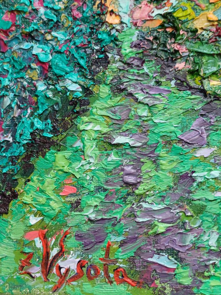 Original Art Deco Landscape Painting by Zinaida Vysota Dacenko