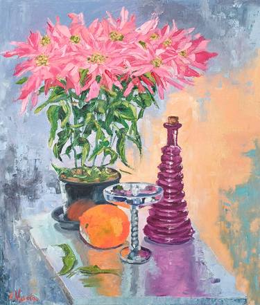 Original Art Deco Floral Painting by Zinaida Vysota Dacenko
