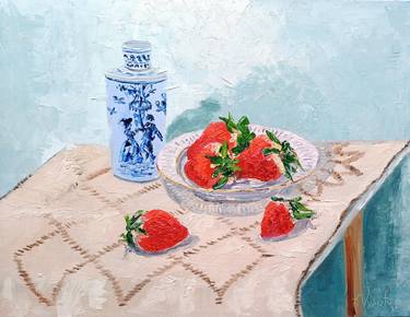 Original Art Deco Food & Drink Painting by Zinaida Vysota Dacenko