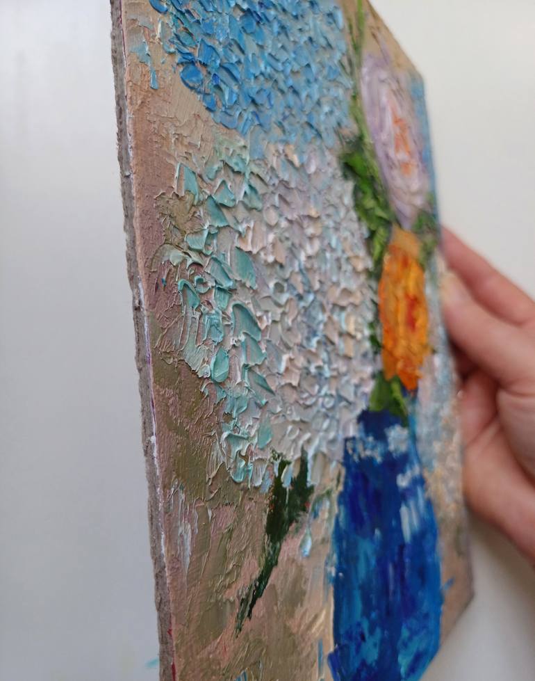 Original Art Deco Floral Painting by Zinaida Vysota Dacenko