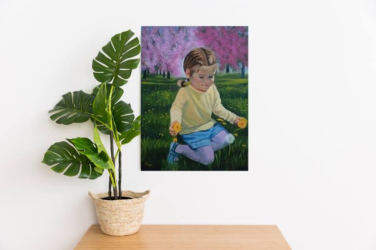 Original Figurative Children Painting by Zinaida Vysota Dacenko