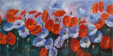 Original Art Deco Floral Paintings by Zinaida Vysota Dacenko