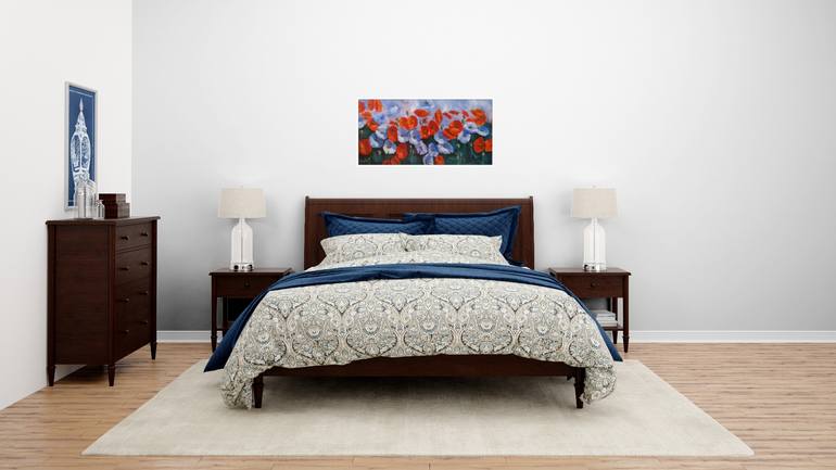 Original Art Deco Floral Painting by Zinaida Vysota Dacenko