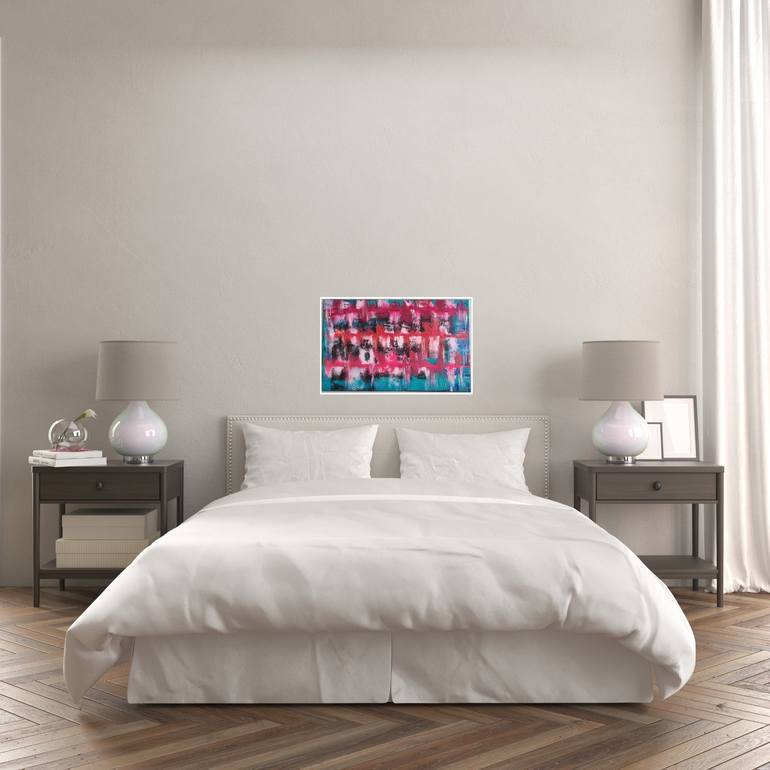 Original Abstract Expressionism Cities Painting by Zinaida Vysota Dacenko