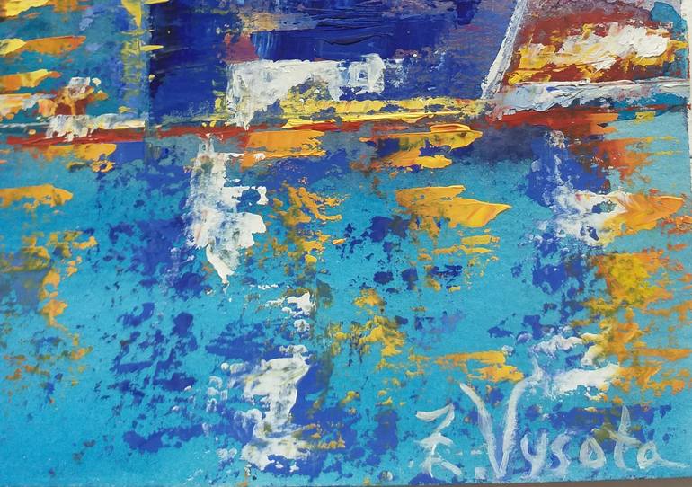 Original Abstract Expressionism Landscape Painting by Zinaida Vysota Dacenko
