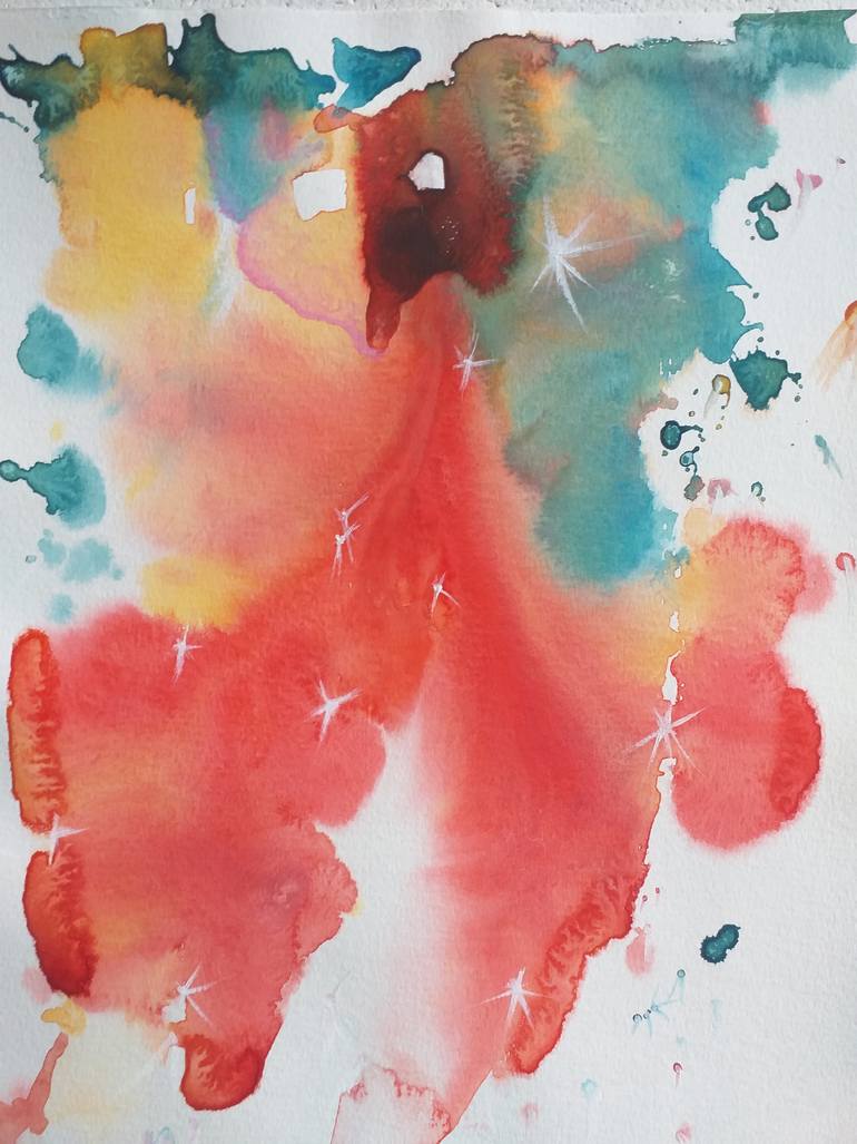 Original Abstract Expressionism Fantasy Painting by Zinaida Vysota Dacenko