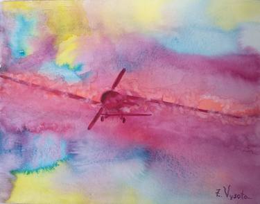 Print of Abstract Expressionism Aeroplane Paintings by Zinaida Vysota Dacenko