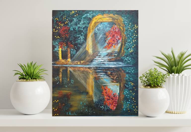Original Art Deco Nature Painting by Zinaida Vysota Dacenko