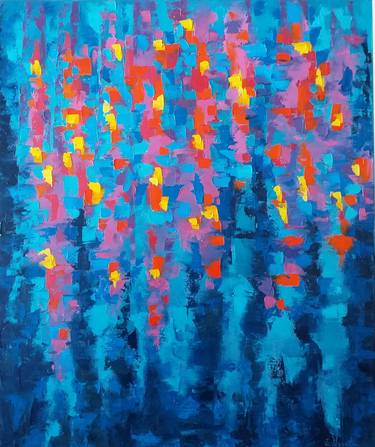 Original Abstract Expressionism Cities Paintings by Zinaida Vysota Dacenko