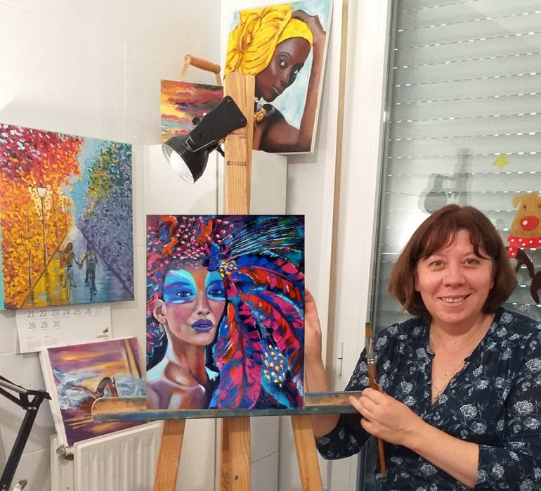 Original Figurative Women Painting by Zinaida Vysota Dacenko