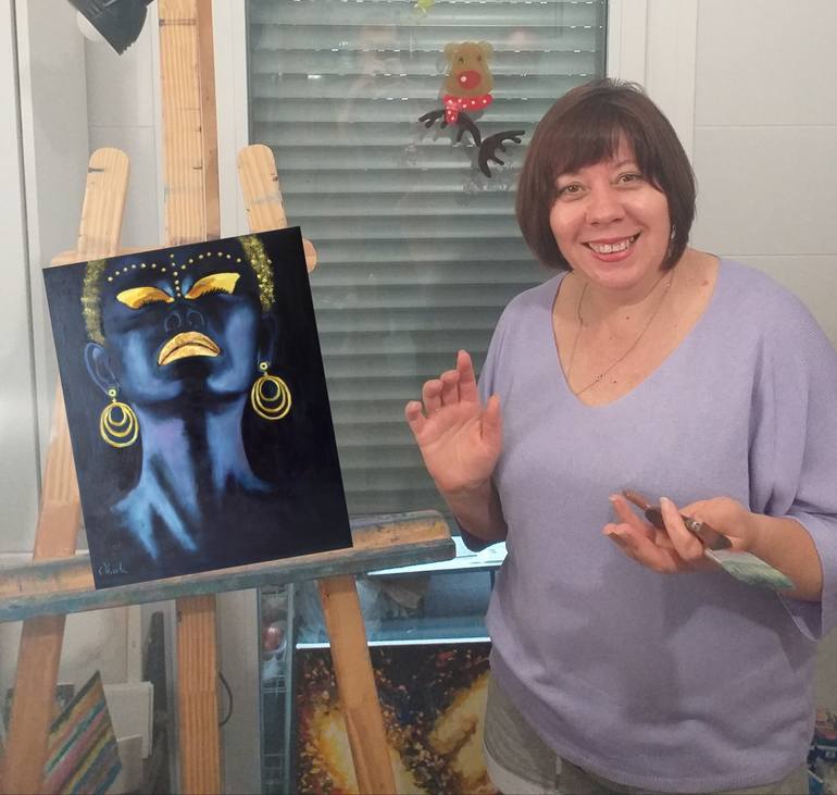 Original Art Deco Women Painting by Zinaida Vysota Dacenko