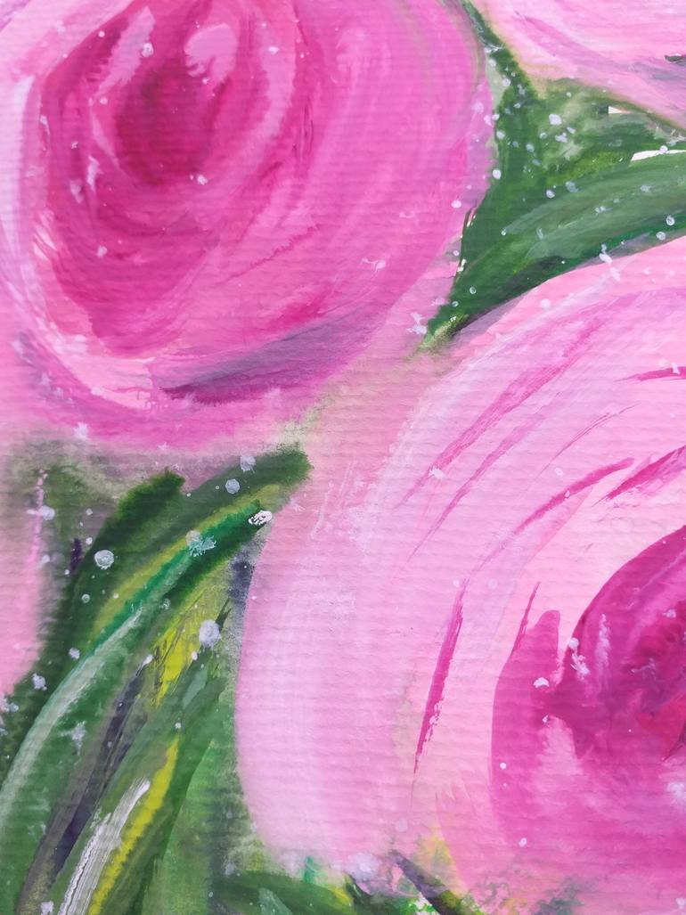 Original Art Deco Floral Painting by Zinaida Vysota Dacenko