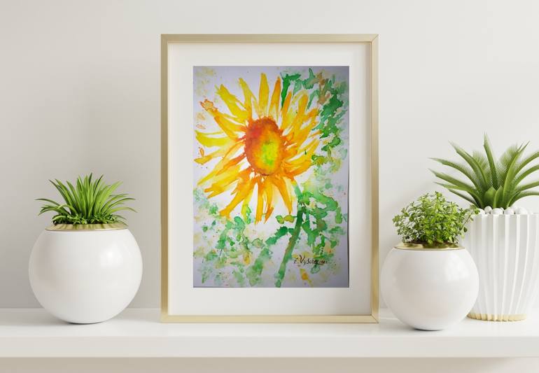 Original Expressionism Floral Painting by Zinaida Vysota Dacenko