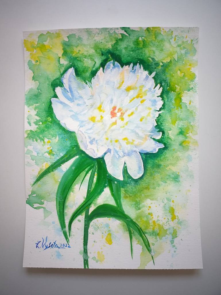 Original Expressionism Floral Painting by Zinaida Vysota Dacenko