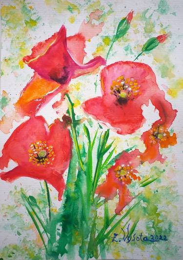 Print of Impressionism Floral Paintings by Zinaida Vysota Dacenko