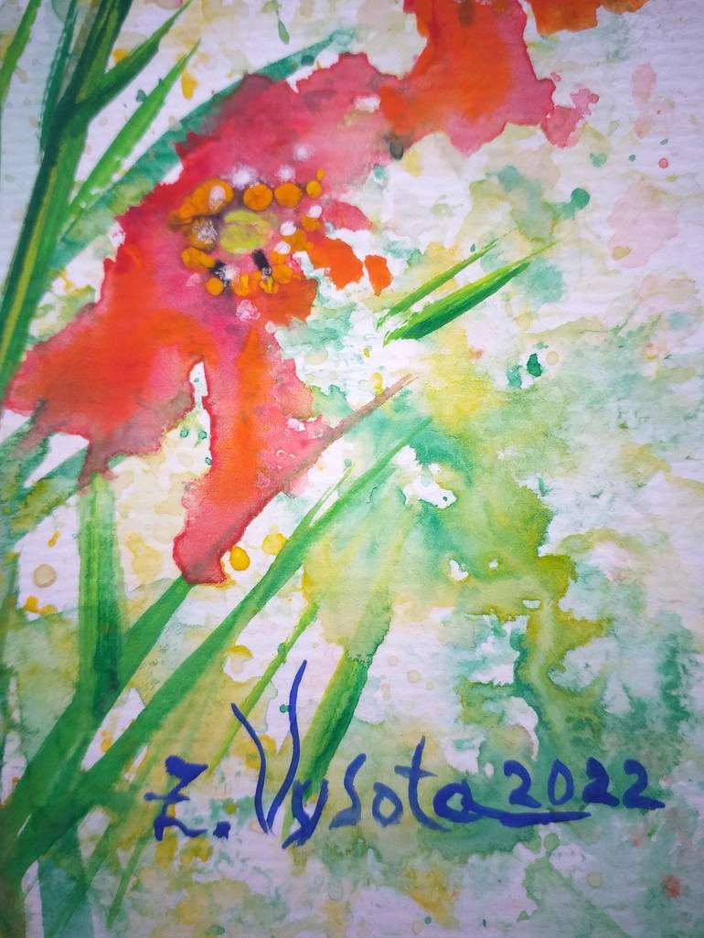 Original Impressionism Floral Painting by Zinaida Vysota Dacenko