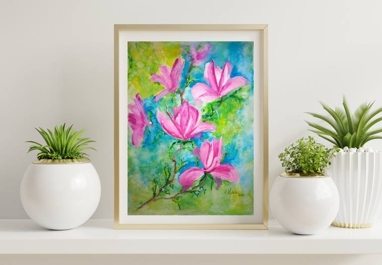 Original Impressionism Floral Painting by Zinaida Vysota Dacenko