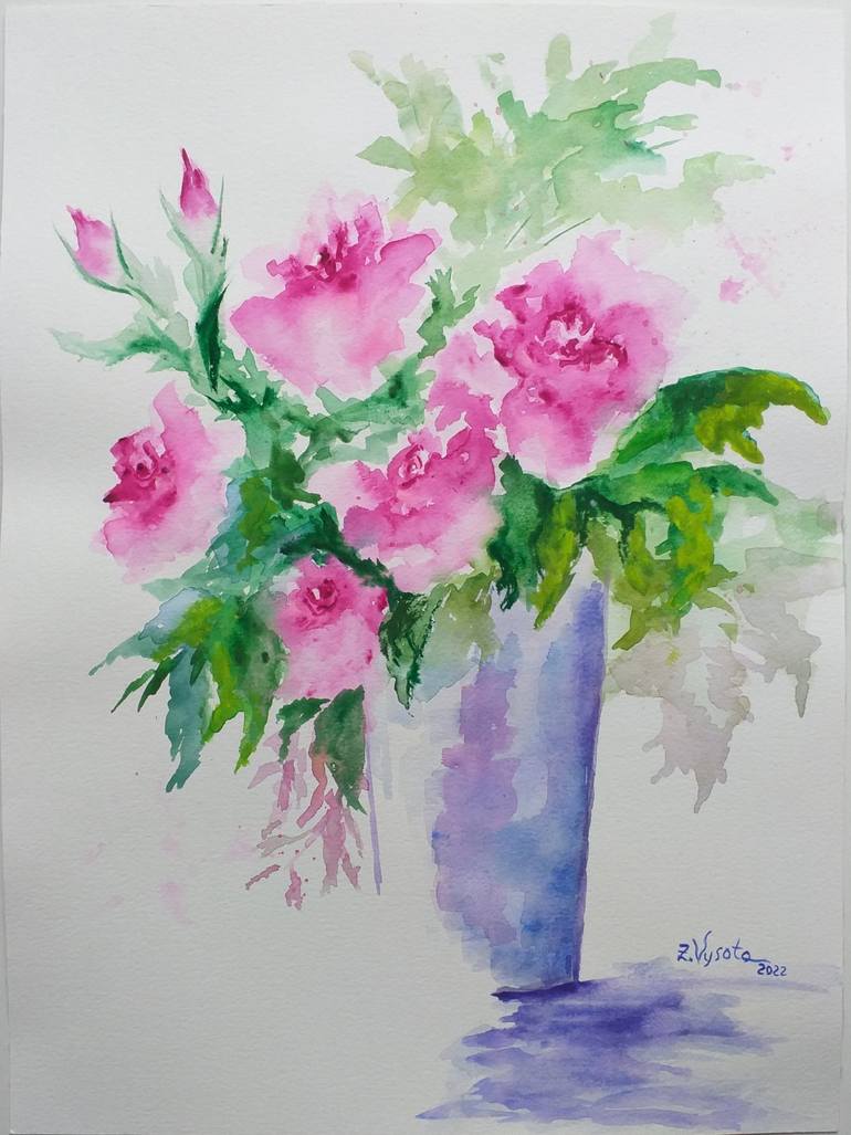 simple watercolor paintings of flowers