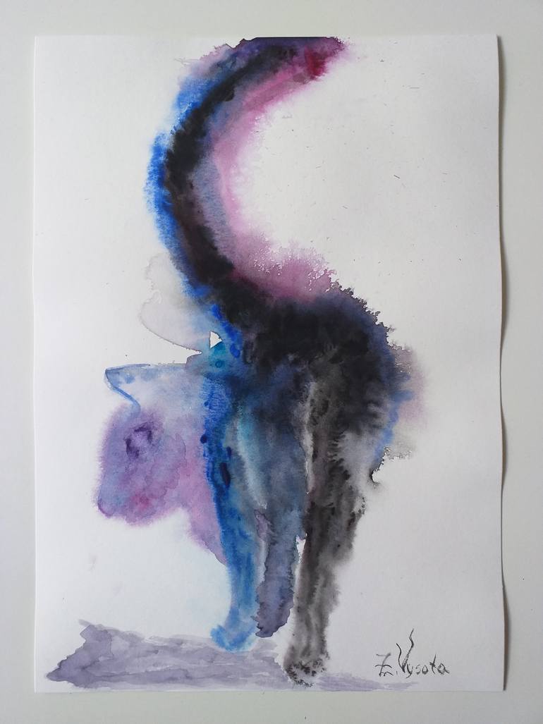 Original Abstract Expressionism Animal Painting by Zinaida Vysota Dacenko