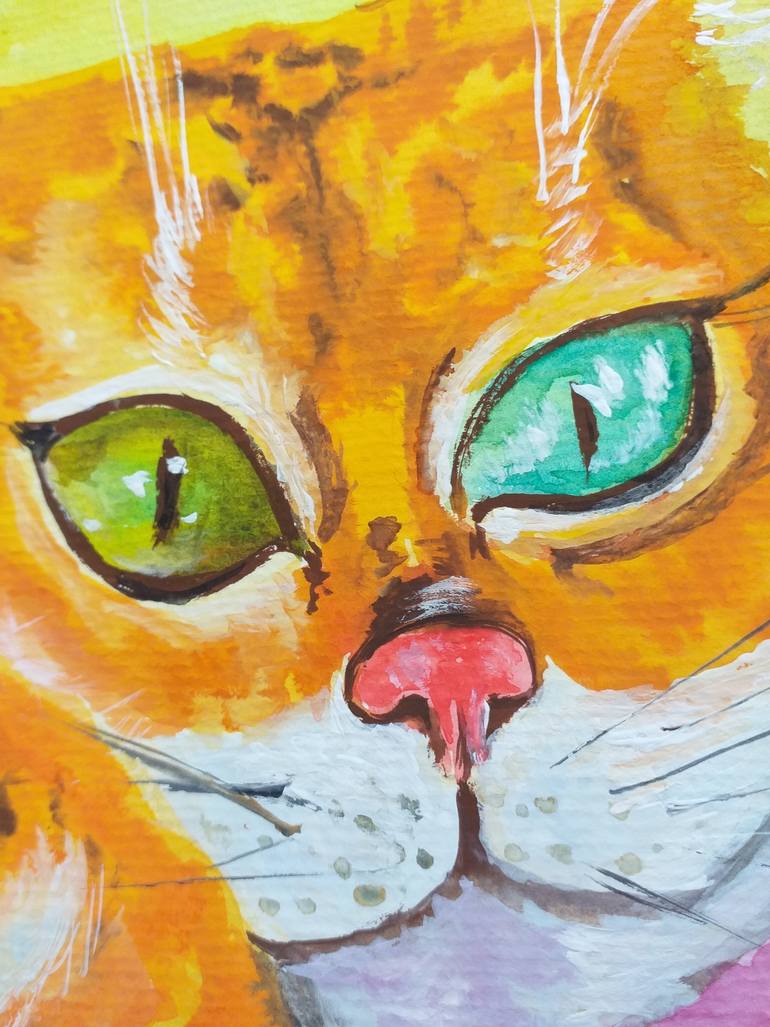 Original Art Deco Animal Painting by Zinaida Vysota Dacenko