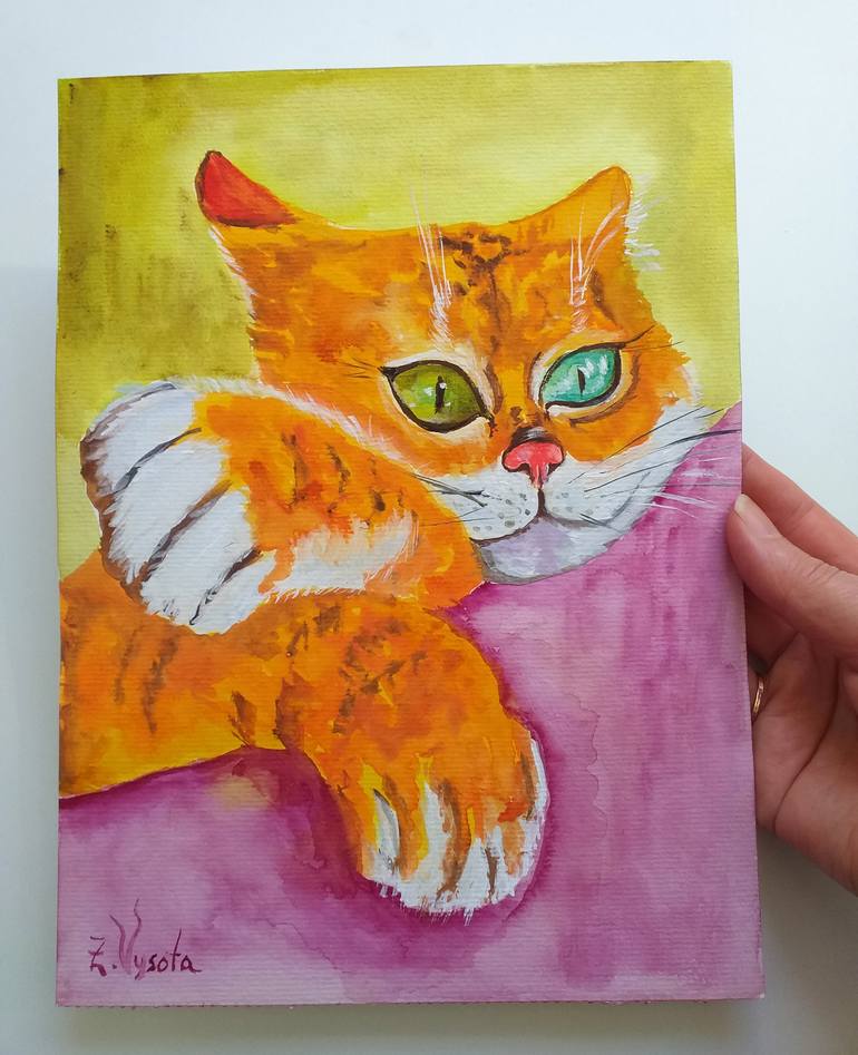 Original Art Deco Animal Painting by Zinaida Vysota Dacenko