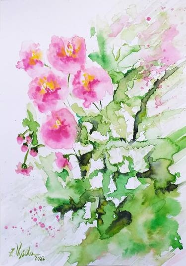 Print of Floral Paintings by Zinaida Vysota Dacenko