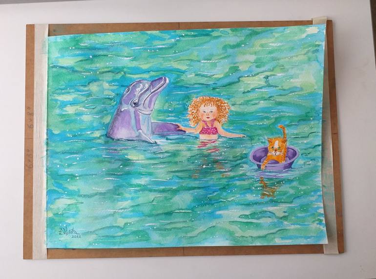 Original Fine Art Family Painting by Zinaida Vysota Dacenko