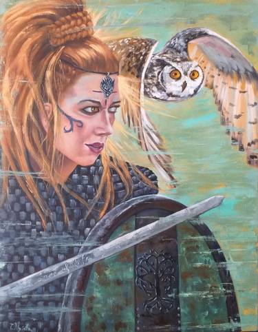 Girl with an owl. thumb