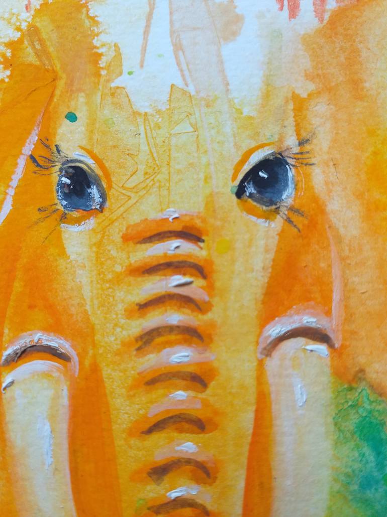 Original Abstract Animal Painting by Zinaida Vysota Dacenko