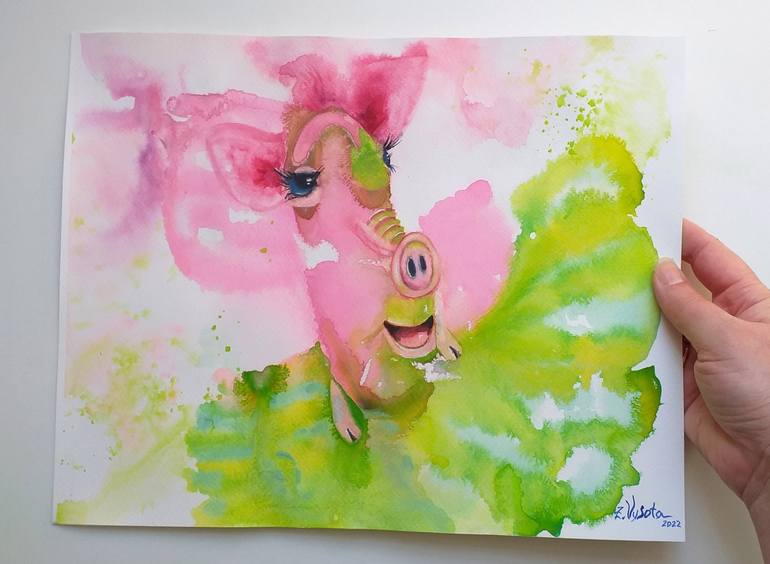 Original Contemporary Animal Painting by Zinaida Vysota Dacenko