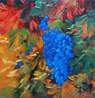 Grapes Among Autumn Leaves. thumb