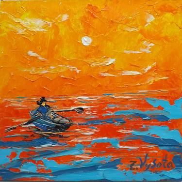 Original Expressionism Seascape Paintings by Zinaida Vysota Dacenko